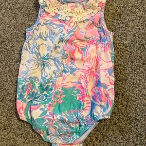Lilly Pulitzer Pink and Blue Floral Romper